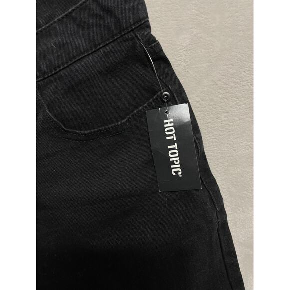 Hot Topic Black Denim Jeans 28x32 Skull Graphic Punk Goth Grunge Wide Leg NWT - Picture 7 of 11